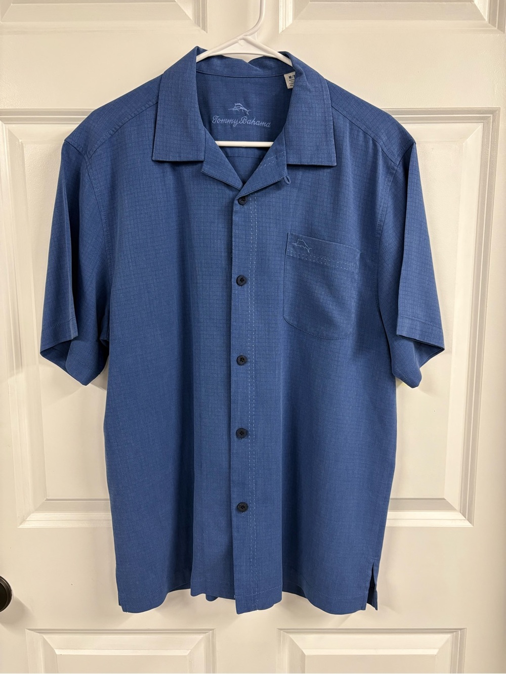 Tommy Bahama Coastal Breeze Check IslandZone Button-Down Shirt Dockside Blue M